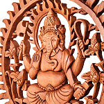 Панно из дерева круглое Ганеша Panel With Animals варинант исполнения - 2 | Loft Concept в Липецке