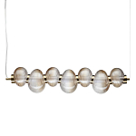 Подвесной светильник линейный с 7-ю рифлеными стеклянными шарами Marcelh Light варинант исполнения - 1 | Loft Concept в Липецке