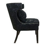 Полукресло с мягкой обивкой из жаккарда на 4-х ножках из массива березы Baroque Armchair black варинант исполнения - 1 | Loft Concept в Липецке