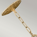 Люстра подвесная с широким белым текстильным абажуром и вертикальными декоративными элементами Hinkley варинант исполнения - 3 | Loft Concept в Липецке