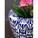 Кашпо с орнаментом в сочетании белого и синего цвета Artistic Flowerpot варинант исполнения - 2 | Loft Concept в Липецке