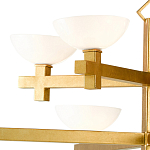 Люстра золотая с 8-ю молочными плафонами в виде чаши Tiers of Clear Lines варинант исполнения - 2 | Loft Concept в Липецке