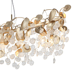 Люстра линейная с подвесками в форме монеток и золотистыми круглыми элементами из металла в виде лепестков FAIRYTREE Light варинант исполнения - 5 | Loft Concept в Липецке