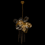 Люстра подвесная со стеклянными плафонами из дымчатого и золотистого с шестью вертикальными подвесками Gilded Mirage  варинант исполнения - 3 | Loft Concept в Липецке