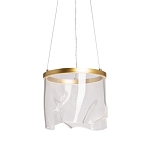 Подвесной светильник цилиндрической формы с прозрачным волнистым плафоном Wave Line варинант исполнения - 1 | Loft Concept в Липецке