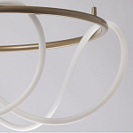 Люстра подвесная круглая золотого цвета с белыми изогнутыми световыми линиями Luke Lampco Tracer Lamp варинант исполнения - 4 | Loft Concept в Липецке