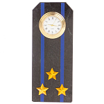 Часы погон подарочные настольные Авиация ВМФ из натурального камня Змеевик Military Clock варинант исполнения - 13 | Loft Concept в Липецке