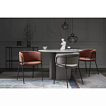 Стул полукруглый мягкий с буклированной обивкой Chair with Boucle Upholstery варинант исполнения - 1 | Loft Concept в Липецке