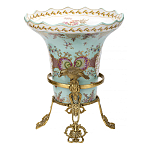 Ваза из голубого фарфора с рисунком птиц и цветов и декоративными элементами Blue Garden варинант исполнения - 2 | Loft Concept в Липецке