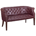 Диван из натуральной кожи на 4-х деревянных ножках из массива бука Chloe Leather Seating vine варинант исполнения - 1 | Loft Concept в Липецке