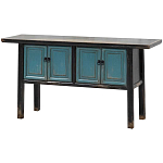 Деревянная консоль в китайском стиле с дверцами голубая Qin Console Table Blue варинант исполнения - 2 | Loft Concept в Липецке