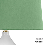 Настольная лампа с белым фигурным основанием на латунном основании и зеленым тканевым конусным абажуром Elstead Lighting варинант исполнения - 6 | Loft Concept в Липецке