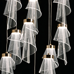 Люстра каскадная с 10-ю прозрачными плафонами Wave Line варинант исполнения - 6 | Loft Concept в Липецке