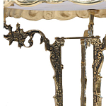 Стол бронзовый круглый с мраморной столешницей Coffee De Bronze варинант исполнения - 1 | Loft Concept в Липецке