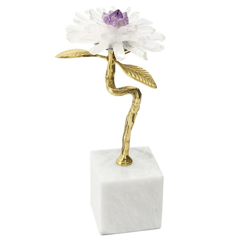 Статуэтка Flower Lixus Прозрачный Золотой Белый Фиолетовый Статуэтка Flower Lixus Прозрачный Золотой Белый Фиолетовый в Липецке | Loft Concept