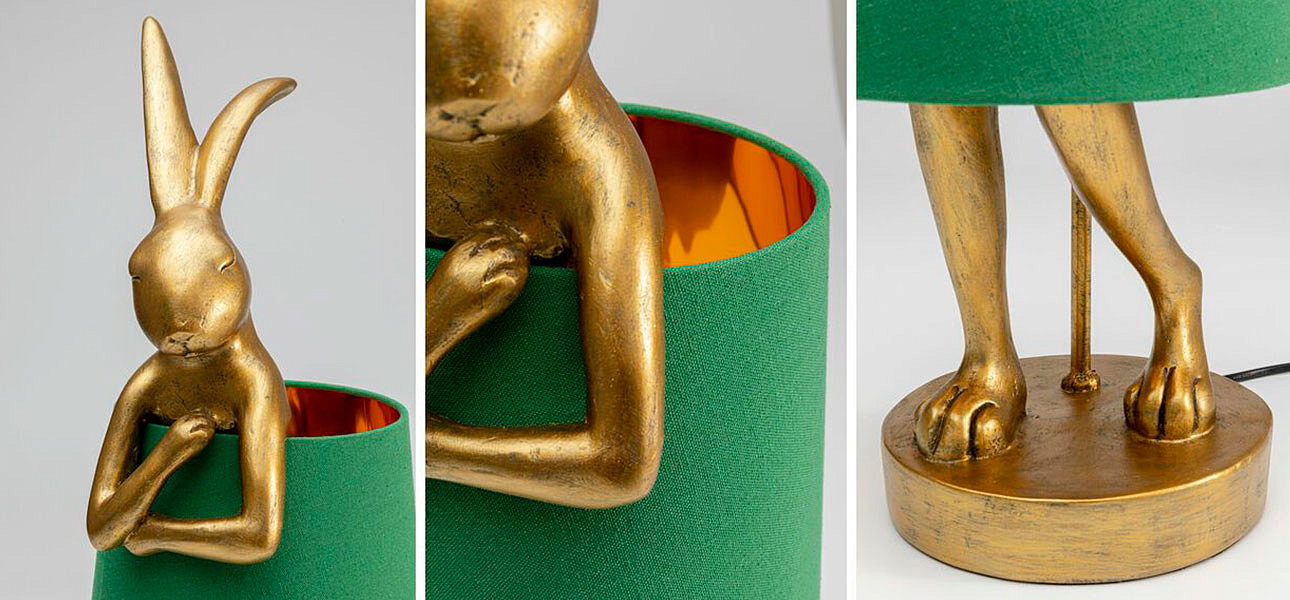Настольная лампа Golden Hare/ green lampshade Настольная лампа Golden Hare/ green lampshade - Loft-Concept в Липецке