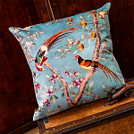 Подушка декоративная с изображением птиц в саду Chinoiserie Birds in the Peach Orchard Cushion варинант исполнения - 2 | Loft Concept в Липецке