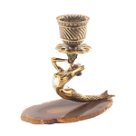 Подсвечник из натурального камня агат светло-коричневый Stone Candlestick варинант исполнения - 2 | Loft Concept в Липецке