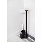 Держатель для туалетной бумаги с подвесным ершиком Black Bathroom Accessory варинант исполнения - 5 | Loft Concept в Липецке