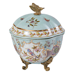 Шкатулка голубого цвета с цветочными орнаментами Blue Garden варинант исполнения - 1 | Loft Concept в Липецке