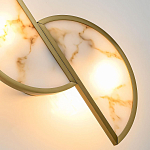 Бра с двумя полукруглыми плафонами из искусственного алебастра в бронзовой оправе Marbella варинант исполнения - 4 | Loft Concept в Липецке