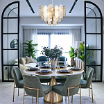 Люстра с многослойным эффектом из овальных элементов из непрозрачного стекла Conformation варинант исполнения - 3 | Loft Concept в Липецке