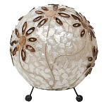 Настольная лампа из перламутра на металлическом каркасе Indonesian Ball варинант исполнения - 3 | Loft Concept в Липецке