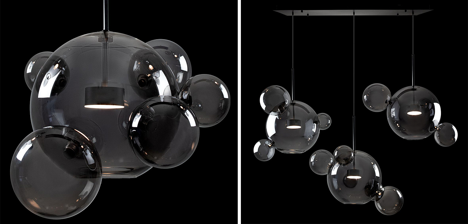 Люстра Giopato & Coombes Linear Chandelier Bubble smoky Люстра Giopato & Coombes Linear Chandelier Bubble smoky - Loft-Concept в Липецке