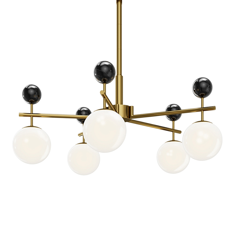 Люстра подвесная Museo G9 Латунь Черный Молочный в Липецке | Loft Concept 