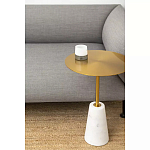 Кофейный столик с круглой столешницей на белом мраморном основании Original Foundation варинант исполнения - 1 | Loft Concept в Липецке