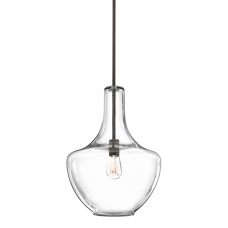 Подвесной светильник прозрачный стеклянный органической формы Kichler Бронза Прозрачное Стекло в Липецке | Loft Concept 
