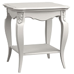 Стол журнальный белый из массива бука с полкой в стиле прованс White Provence варинант исполнения - 2 | Loft Concept в Липецке