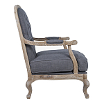 Кресло с пуфом с мягкой обивкой из льна Edward Armchair grey варинант исполнения - 2 | Loft Concept в Липецке