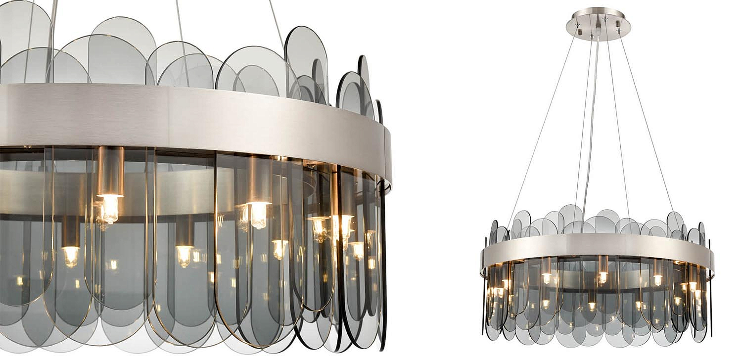 Люстра Decorative Oval Smoky Plates 60 Люстра Decorative Oval Smoky Plates 60 - Loft-Concept в Липецке