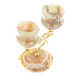 Подсвечник двухрожковый из натурального камня оникс Stone Candlestick варинант исполнения - 3 | Loft Concept в Липецке