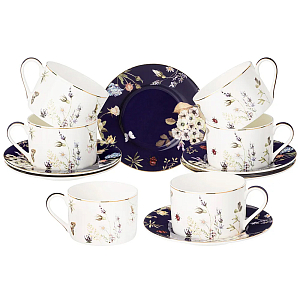 Чайный набор из фарфора с рисунком цветов 190 мл Garden Whisper Porcelain Set