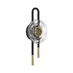 Бра черного цвета с круглым прозрачным стеклянным плафоном Virelia  варинант исполнения - 1 | Loft Concept в Липецке