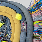 Ковер разноцветный из джинсовой одежды и армейских палаток Upcycling варинант исполнения - 4 | Loft Concept в Липецке