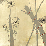 Обои ручная роспись Bamboo Dark Lacquer on Deep Rich Gold gilded tea paper варинант исполнения - 2 | Loft Concept в Липецке