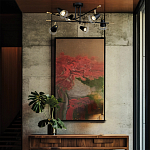 Потолочный светильник с конусообразными плафонами с контрастным сочетанием бронзы и глубоким черным цветом Aurika варинант исполнения - 4 | Loft Concept в Липецке