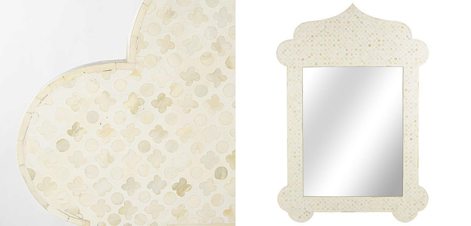 Зеркало Bone Inlay Dome Mirror beige Зеркало Bone Inlay Dome Mirror beige - Loft-Concept в Липецке
