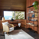 Металлический стеллаж с деревянными полками и ящиками Menzie Metal Wood Rack варинант исполнения - 5 | Loft Concept в Липецке