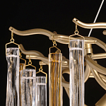 Люстра подвесная золотого цвета с разветвленными ветвями и прозрачными стеклянными подвесками Droplet Chandelier варинант исполнения - 10 | Loft Concept в Липецке