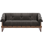 Трехместный диван Duncan винтажная черная кожа варинант исполнения - 1 | Loft Concept в Липецке