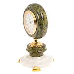 Часы настольные бронзовые из натуральных камней Мрамор и Змеевик Stone Clock варинант исполнения - 11 | Loft Concept в Липецке