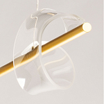 Люстра линейная золотистого цвета с двумя прозрачными волнистыми элементами Wave Line варинант исполнения - 11 | Loft Concept в Липецке