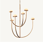 Люстрас 6-ю мраморными плафонами в форме купола Light Warm Light варинант исполнения - 5 | Loft Concept в Липецке