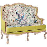 Диван из натурального бука бежевый с изображением птиц и цветов Beige Green Chinoiserie Garden Sofa варинант исполнения - 9 | Loft Concept в Липецке