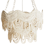 Двухъярусная круглая люстра волнистой формы украшенная белыми бусами Azure Beads Chandelier варинант исполнения - 3 | Loft Concept в Липецке