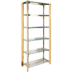 Стеллаж золото с прозрачными стеклянными полками Safekeeping варинант исполнения - 1 | Loft Concept в Липецке